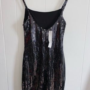 NWT WOMENS SEQUINS MINI STRAP DRESS